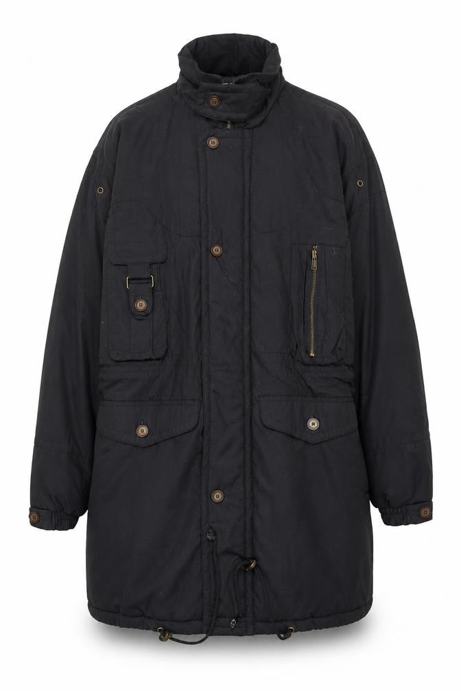 Rite Road Mens Black L Parka Jacket Polyester Cotton Lined Winter Coat