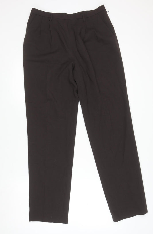 Episode Womens Black Wool Dress Pants Trousers UK 10 Classic Straight