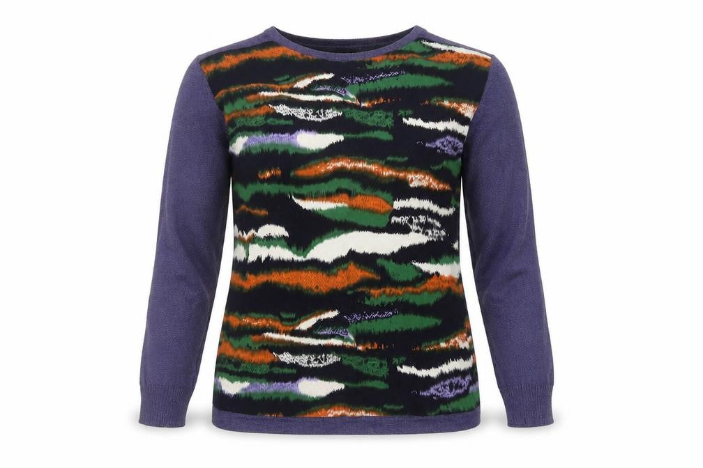 YAL New York Women's Purple Abstract Knit Pullover Jumper M