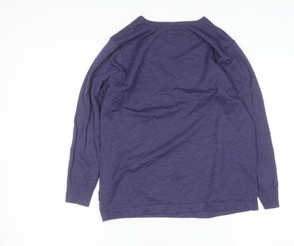 YAL New York Women's Purple Abstract Knit Pullover Jumper M