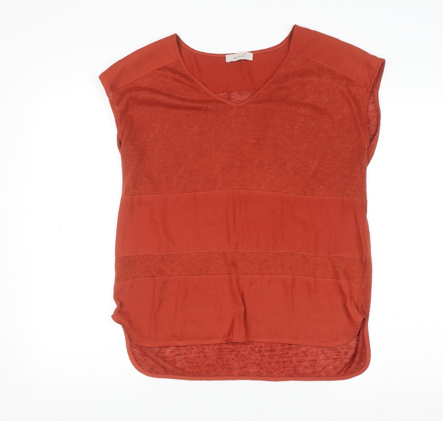 Marks and Spencer Women's Brown Sleeveless V-Neck Blouse Size 12