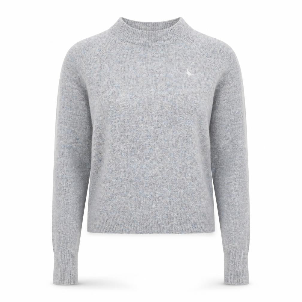Jack Wills Women's Grey Crew Neck Wool-Blend Pullover Jumper Size 6