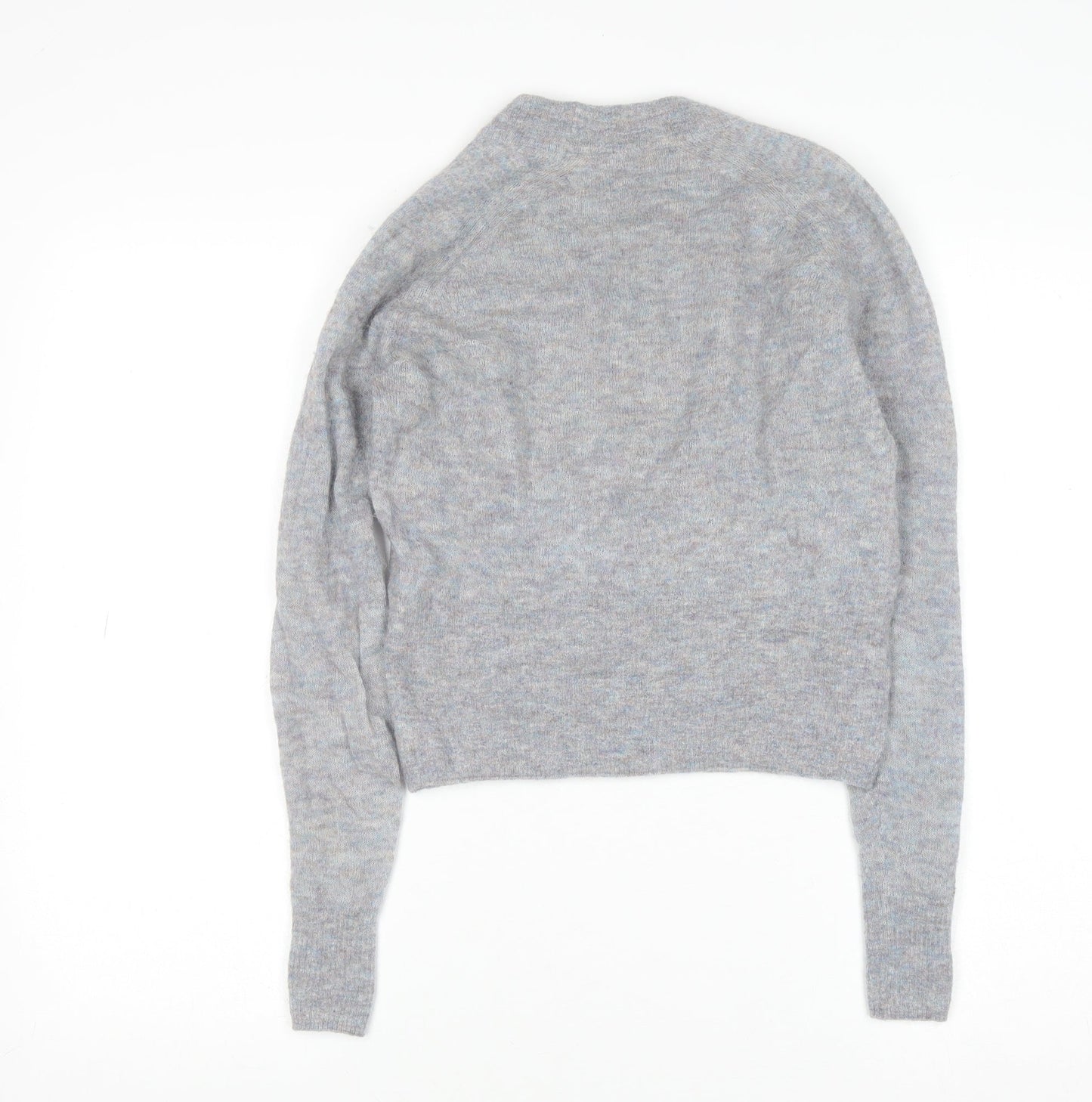 Jack Wills Women's Grey Crew Neck Wool-Blend Pullover Jumper Size 6