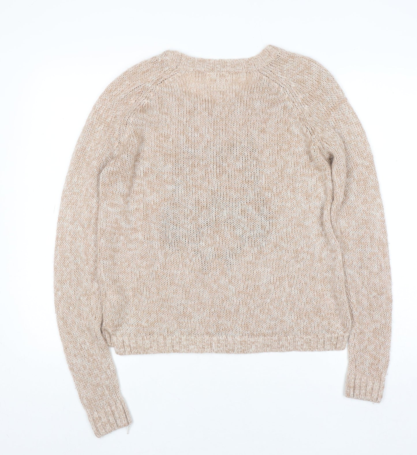 New Look Women Beige Owl Knit Pullover Jumper Size 8