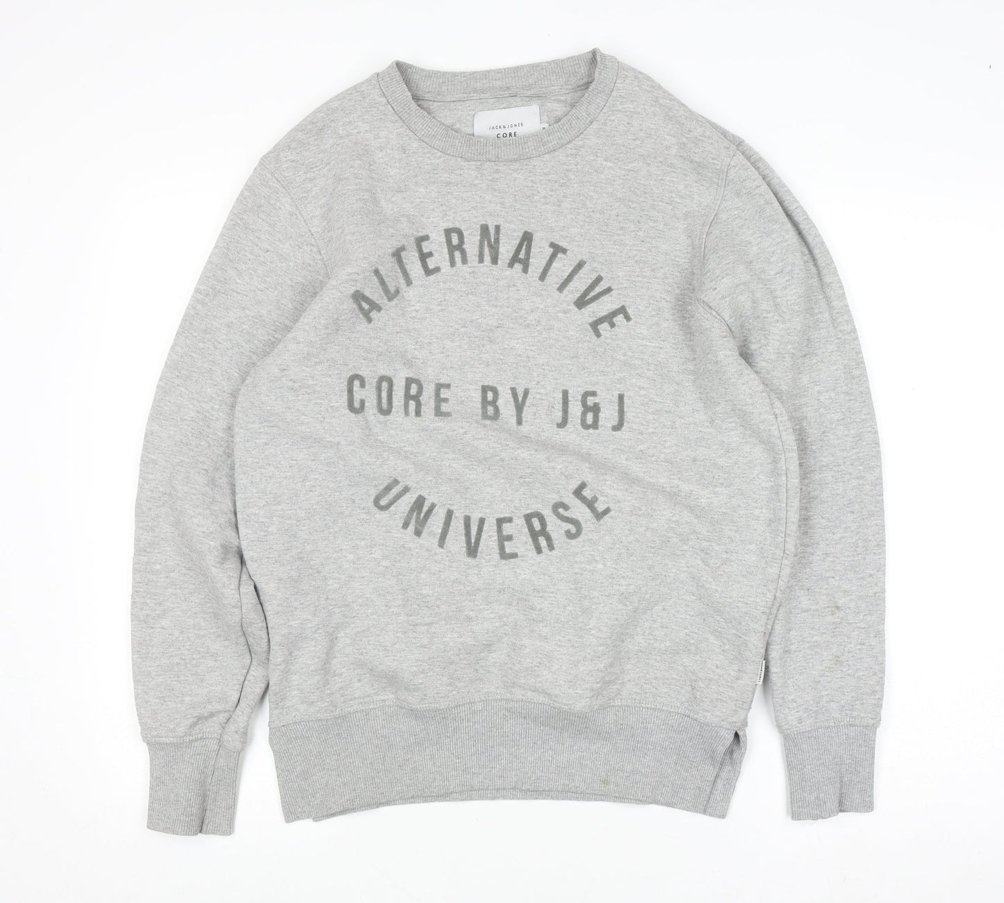 Jack & Jones Men's Grey Crew Neck Graphic Sweatshirt Size M