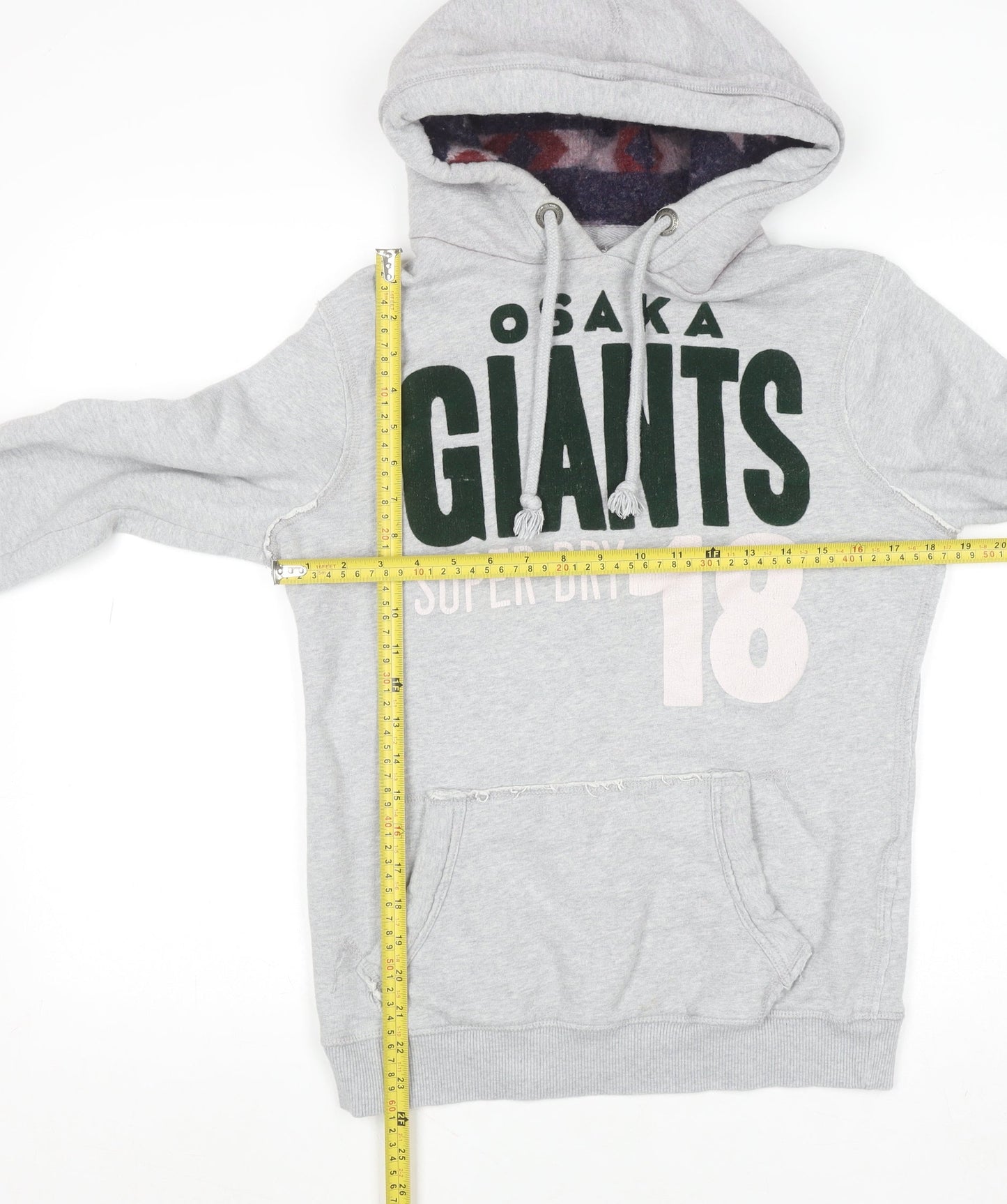 Superdry Women’s Grey Osaka Giants Hoodie Size L Cotton Blend