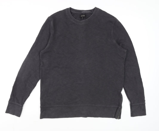 River Island Men's Black Cotton Pullover Sweatshirt M Regular Fit