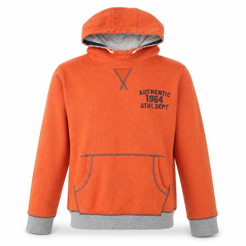 Next Boys Orange Pullover Hoodie 14 Years Cotton Blend Authentic Print