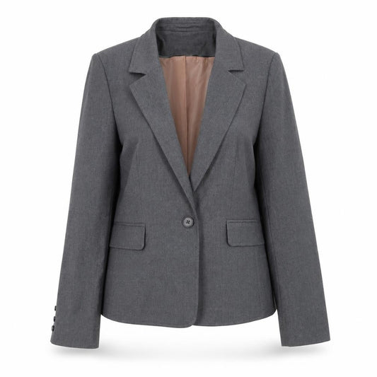 Oasis Women Grey Size 14 Classic Single Breasted Blazer