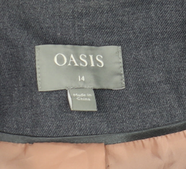 Oasis Women Grey Size 14 Classic Single Breasted Blazer