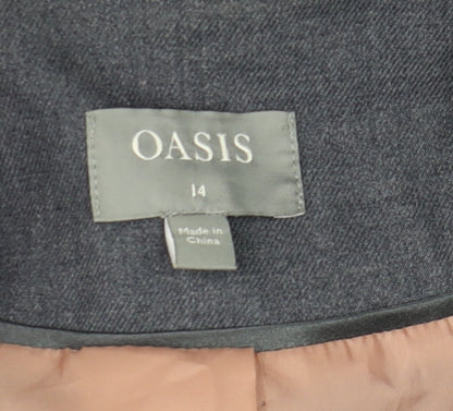 Oasis Women Grey Size 14 Classic Single Breasted Blazer