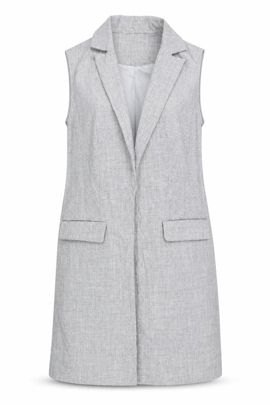 New Look Women Grey Sleeveless Tunic Blouse UK 10 Classic Lined