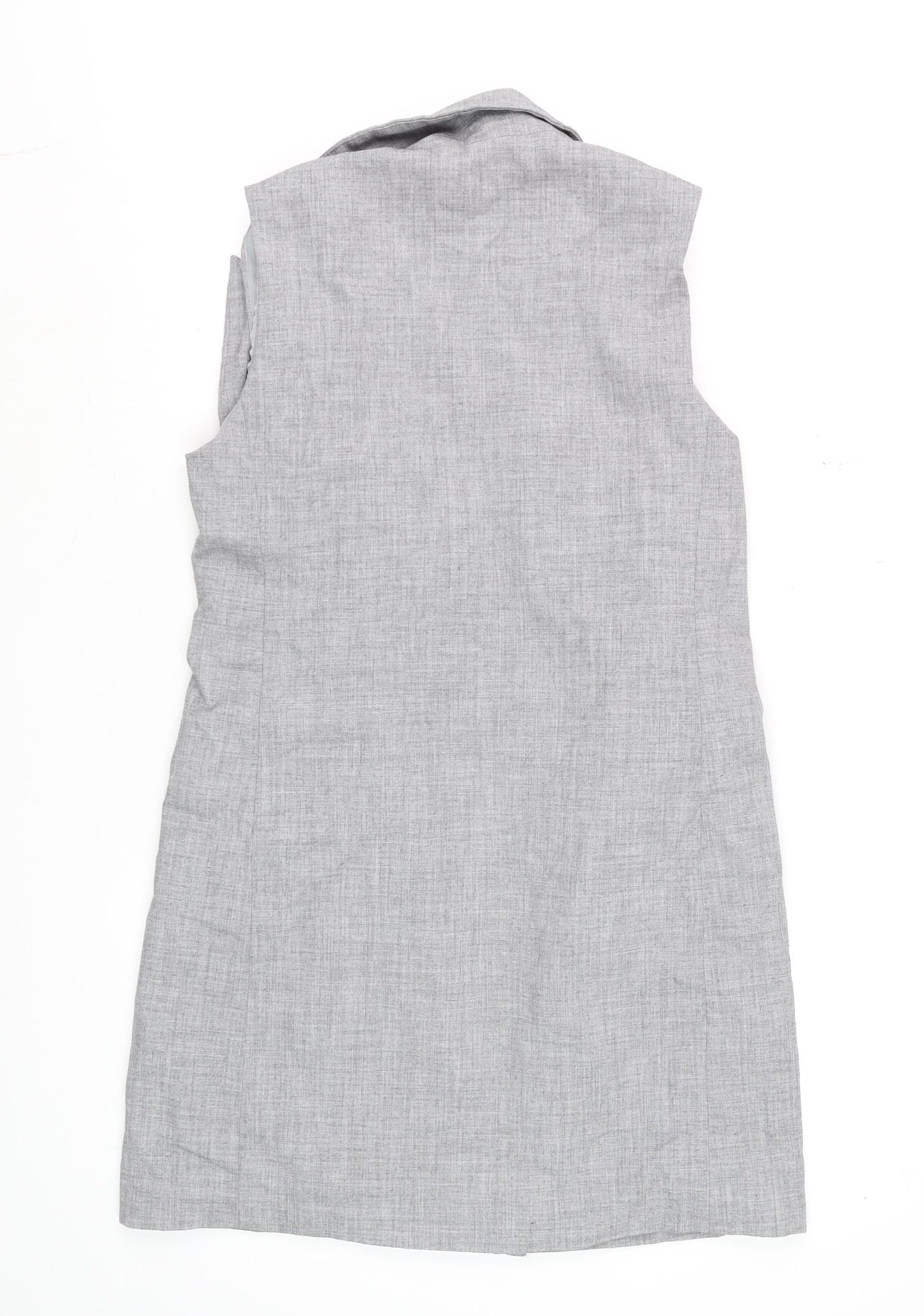 New Look Women Grey Sleeveless Tunic Blouse UK 10 Classic Lined