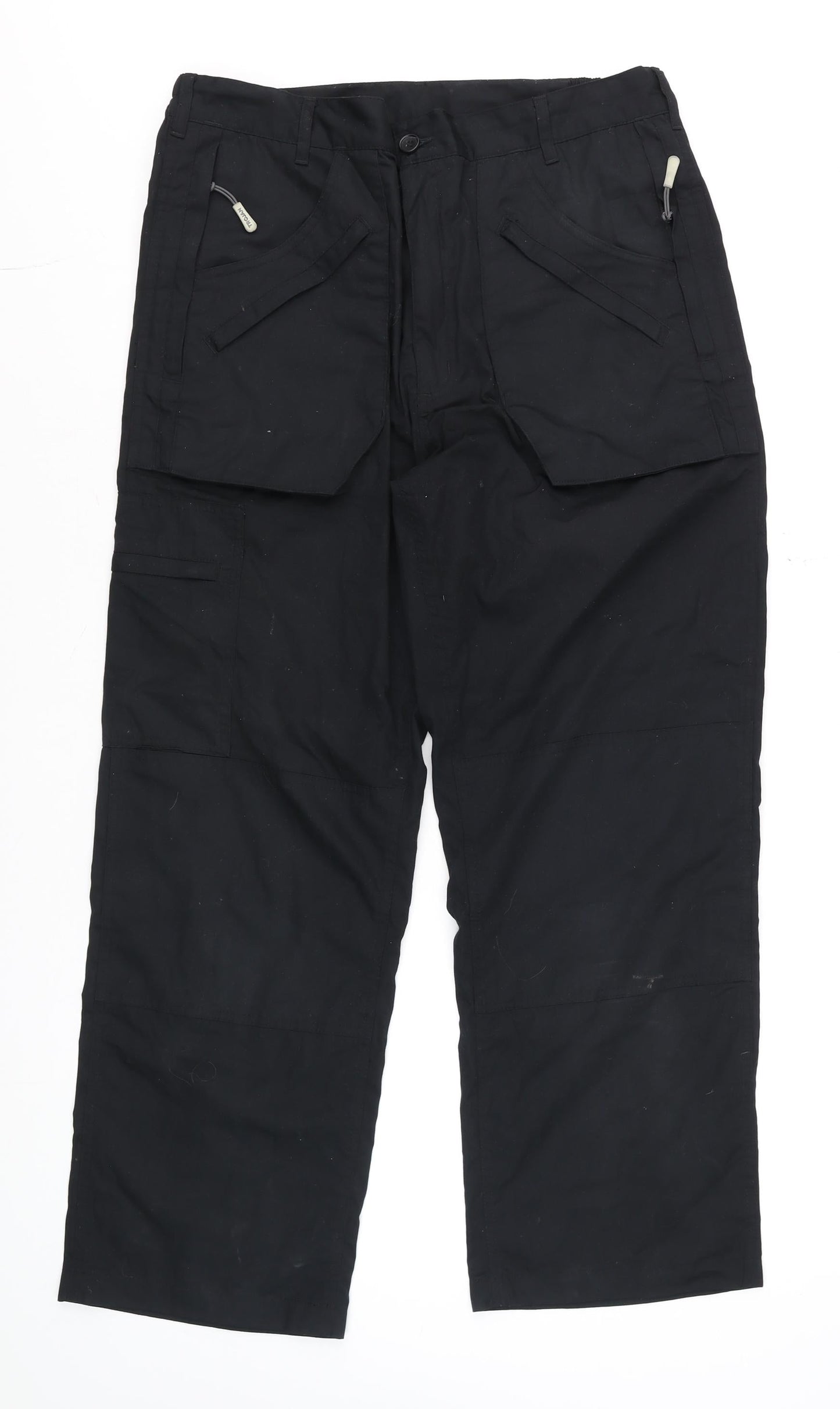 Trojan Men’s Black Cargo Work Trousers 34W 29L Polyester Cotton