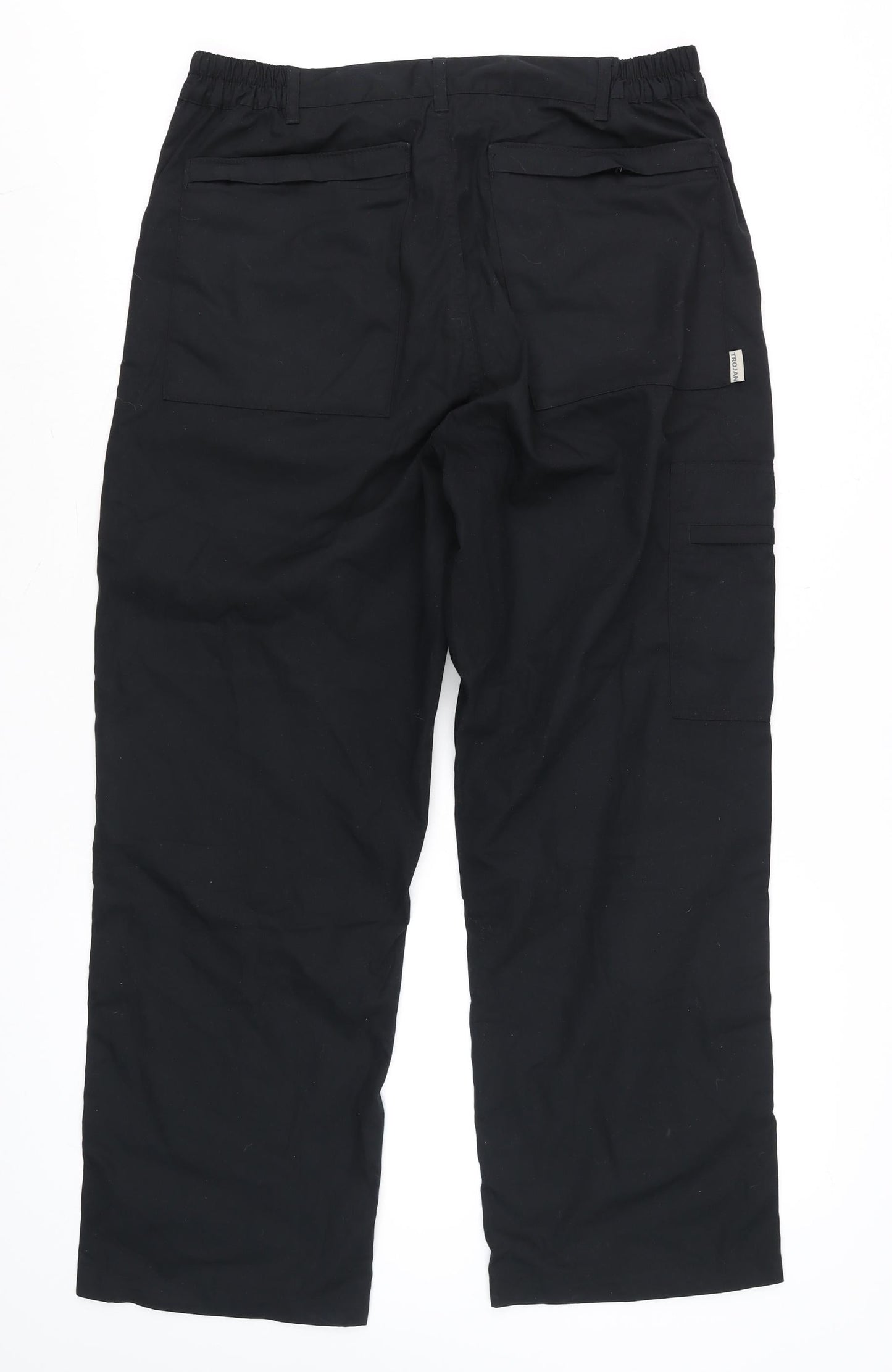 Trojan Men’s Black Cargo Work Trousers 34W 29L Polyester Cotton