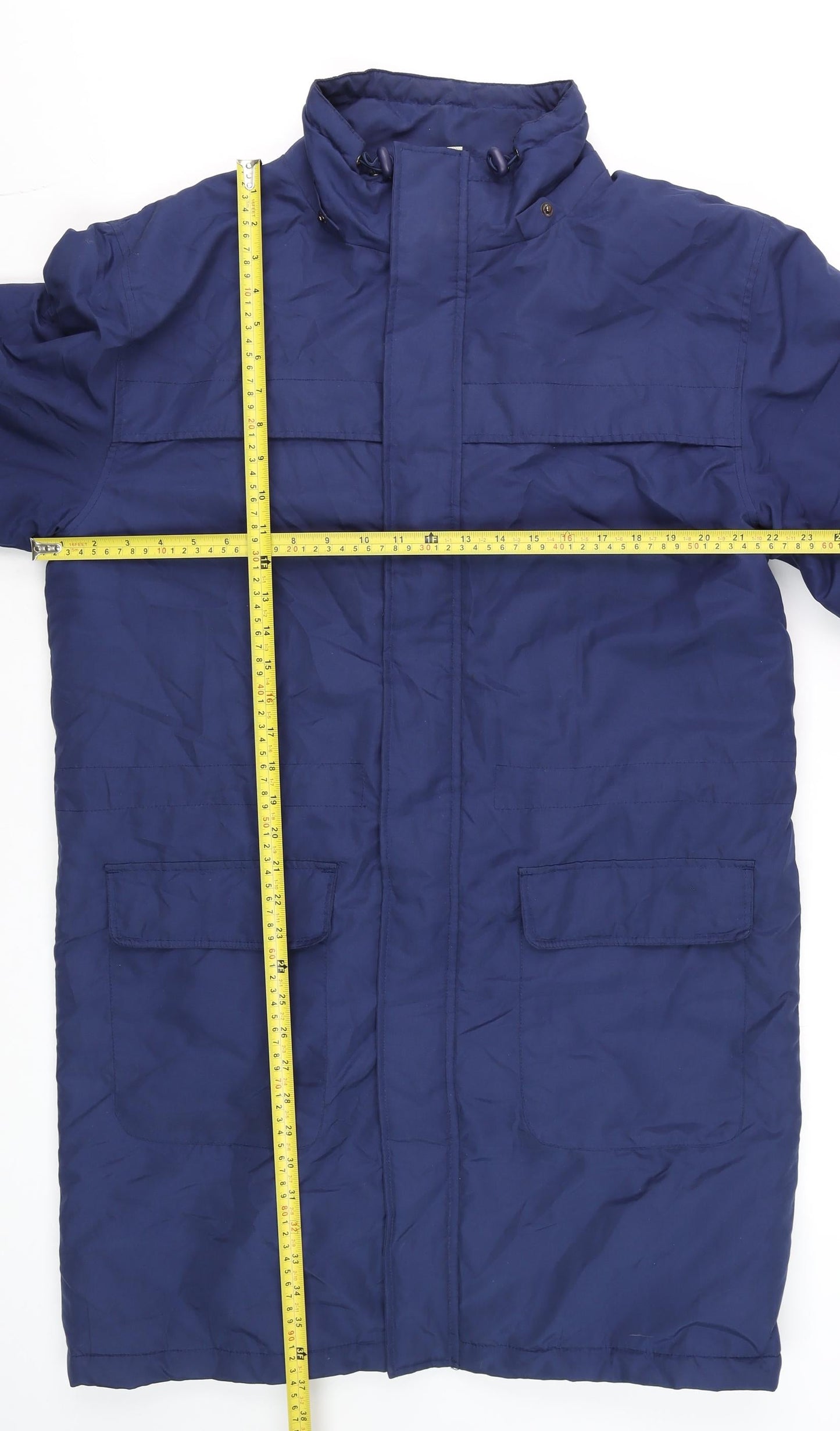 Cotton Traders Men's Blue Waterproof Parka Coat M Long Windproof Jacket