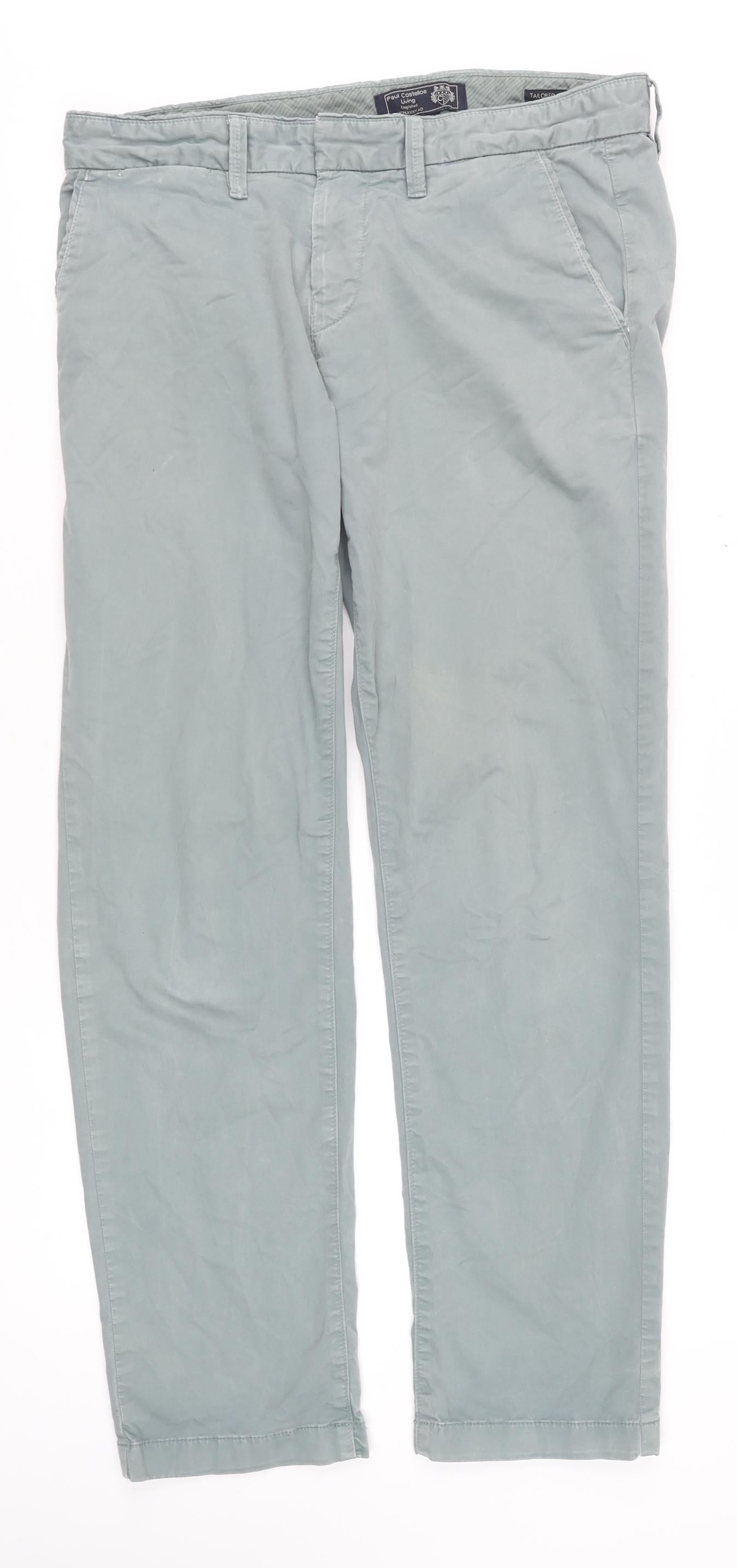 Paul Costelloe Living Men's Grey Chino Trousers W32 L31 Slim Fit