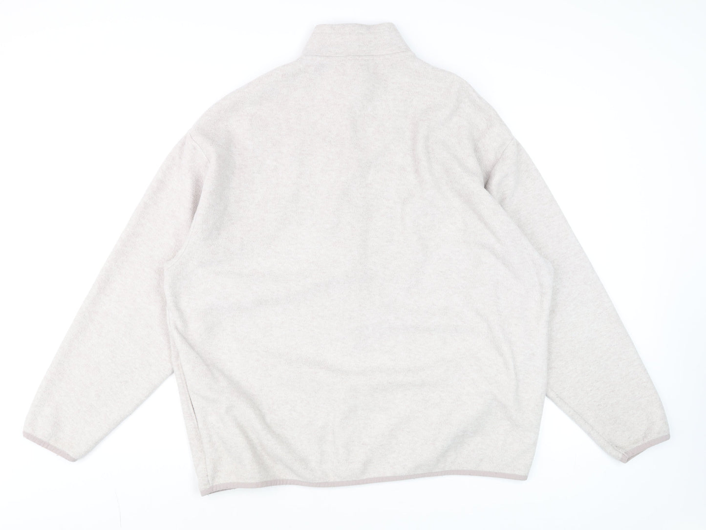 ASOS DESIGN Men's Beige Fleece Full Zip Sweatshirt L Regular Fit