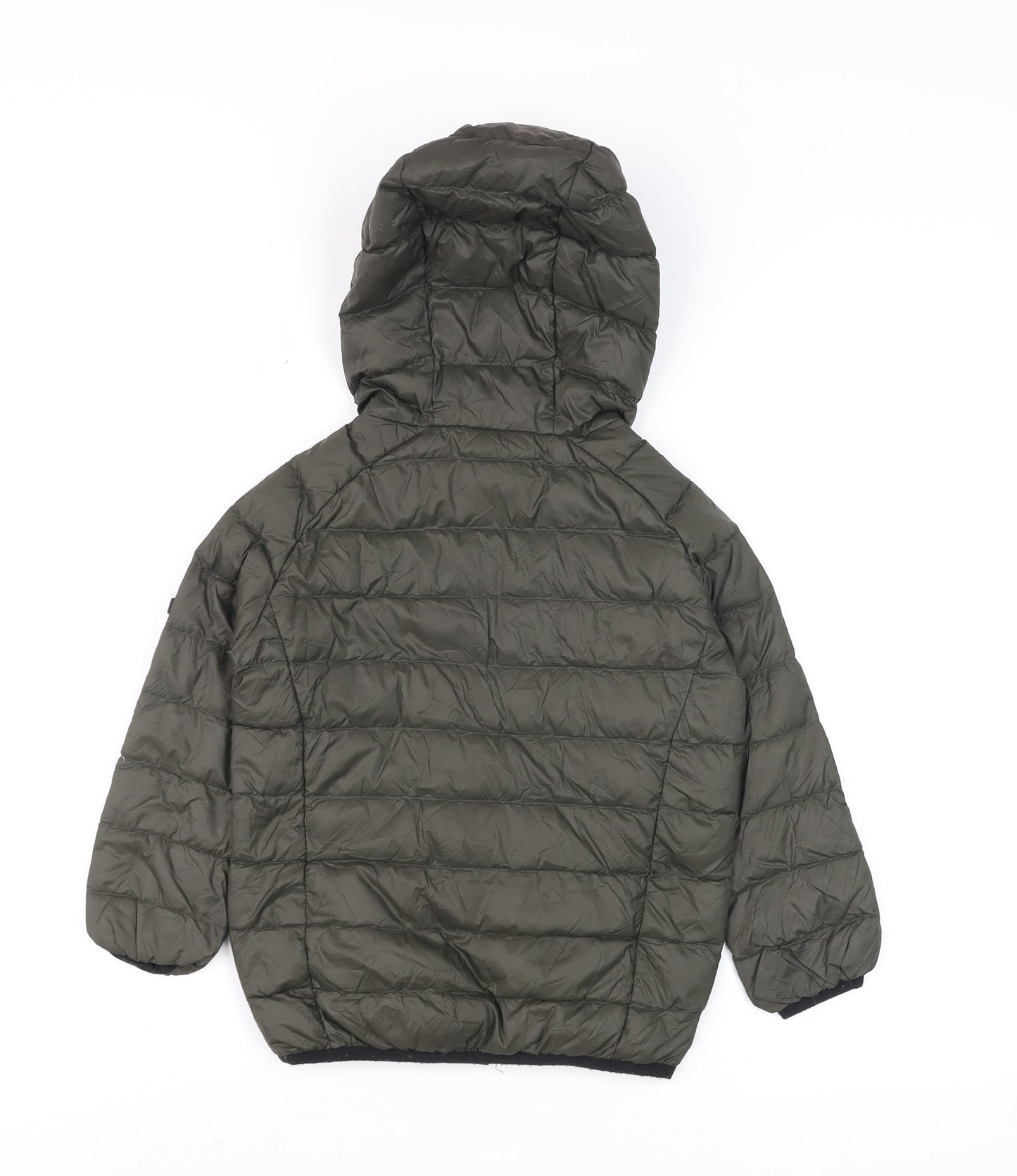 TOG24 Boys Green Hooded Puffer Jacket 6 Years Lightweight Down Coat