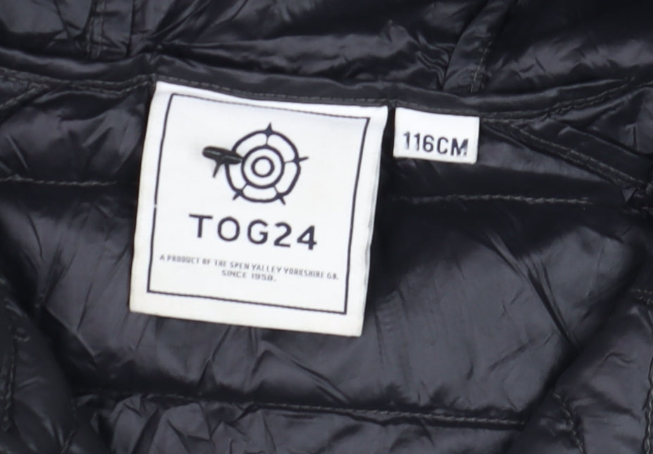TOG24 Boys Green Hooded Puffer Jacket 6 Years Lightweight Down Coat