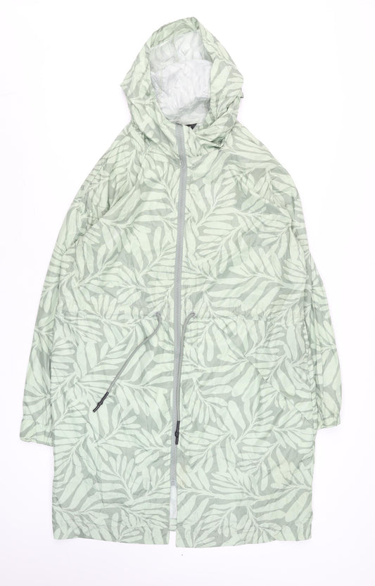 Dunnes Women’s Green Floral Hooded Lightweight Rain Coat M
