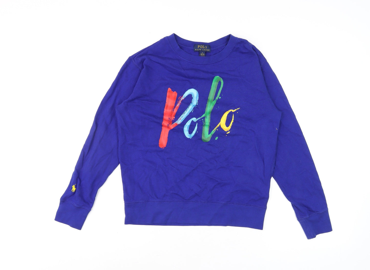 Ralph Lauren Boys Blue Long Sleeve Logo Pullover Cotton T-Shirt 10-12 Years