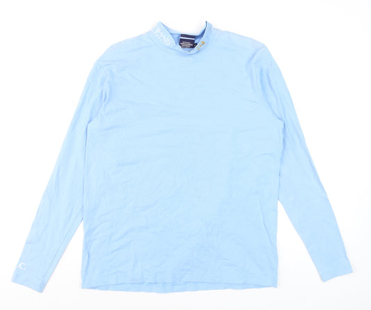 City Men’s Blue Long Sleeve Football T-Shirt Size S Cotton Jersey
