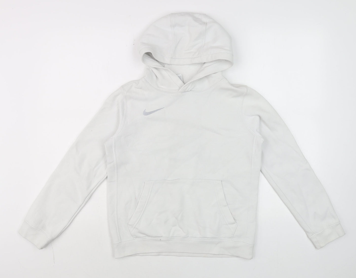 Nike Teens White Pullover Hoodie M Fleece Sportswear