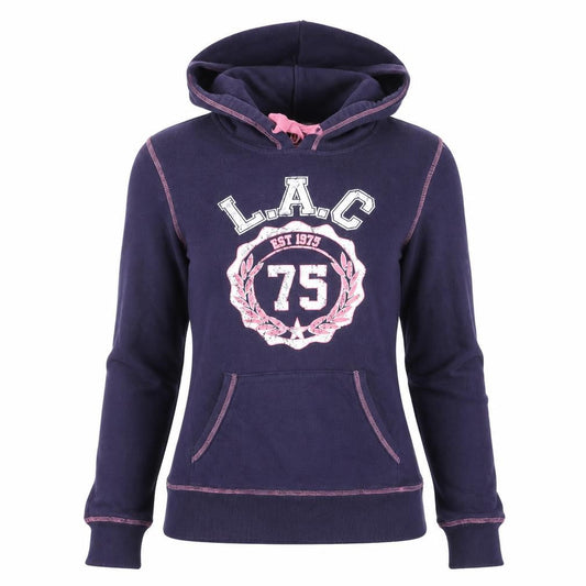 Front view of Papaya Women Navy Blue L.A.C. 75 Pullover Hoodie, size 12, Cotton Blend