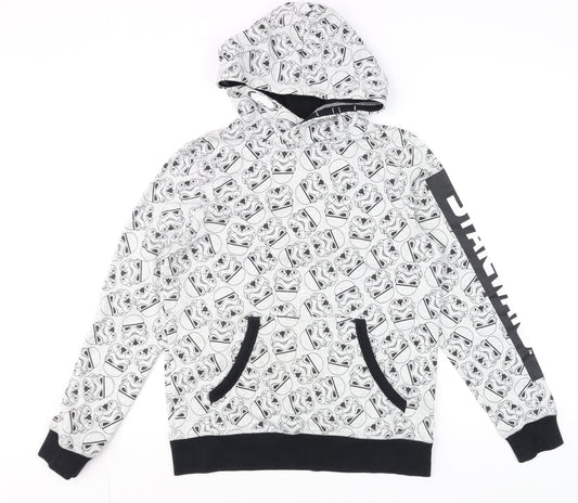 H&M Boys Star Wars Grey Hoodie 12-14 Years Pullover Cotton Blend