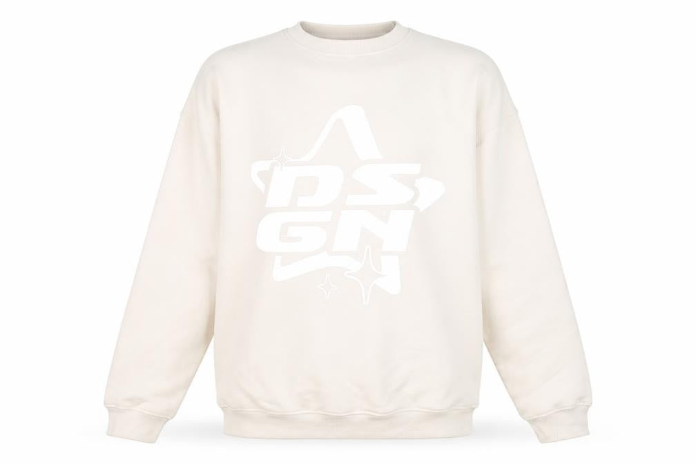 Boohoo Men's Beige DSGN Graphic Sweatshirt Size S Regular Fit