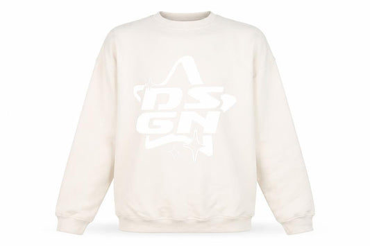 Boohoo Men's Beige DSGN Graphic Sweatshirt Size S Regular Fit