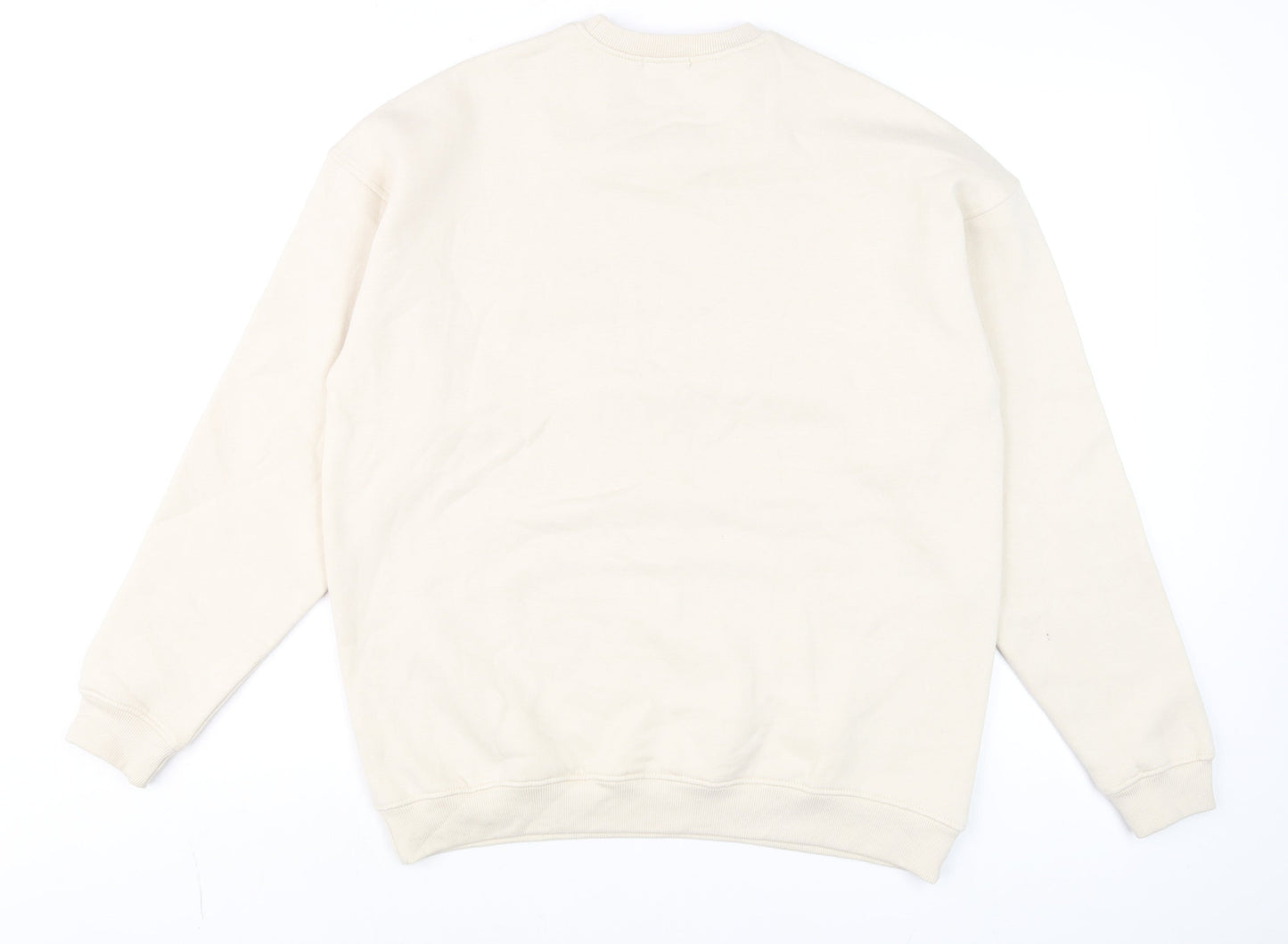 Boohoo Men's Beige DSGN Graphic Sweatshirt Size S Regular Fit
