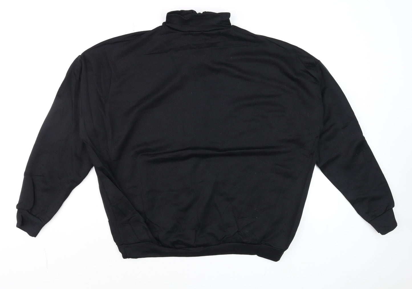 boohoo Men Black Colorado 1/4 Zip Mock Neck Sweatshirt Size S