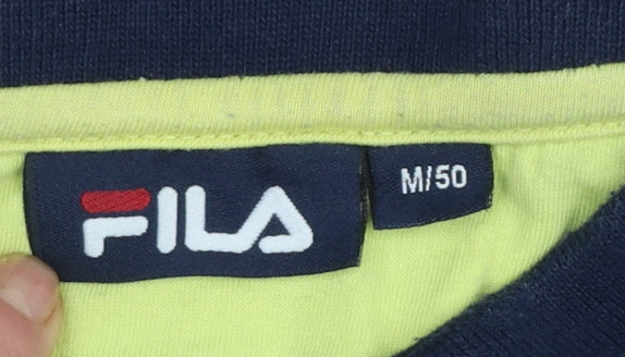 Fila Men's Multicoloured Striped Polo Shirt M Regular Fit Cotton Blend