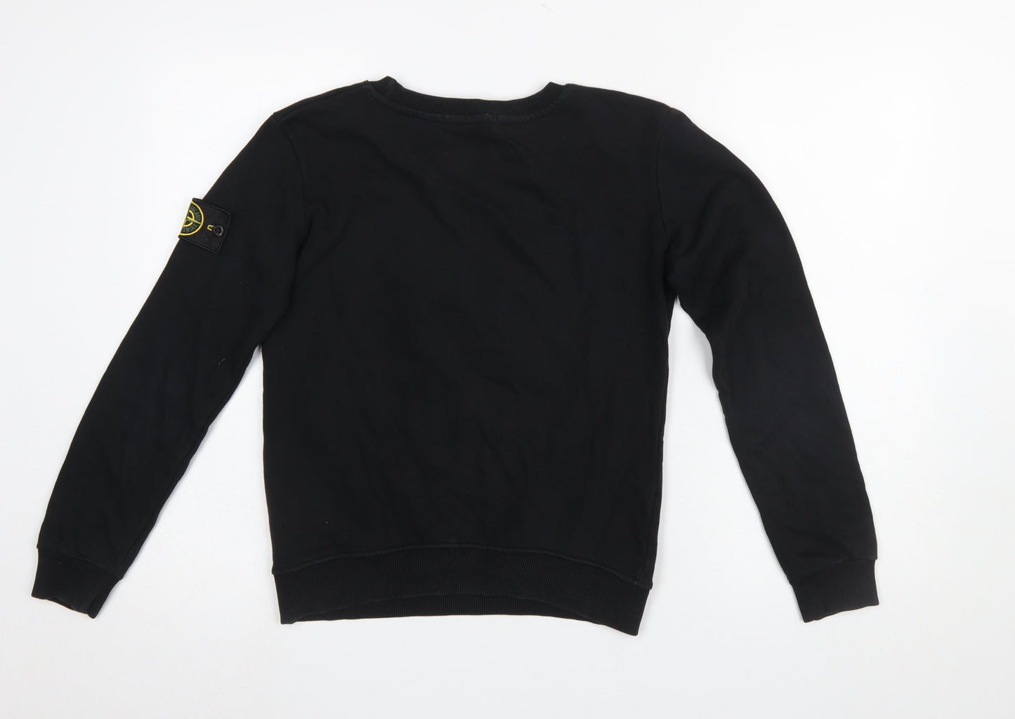 Stone Island Women Black Slim Fit Crew Neck Cotton Sweatshirt Size S