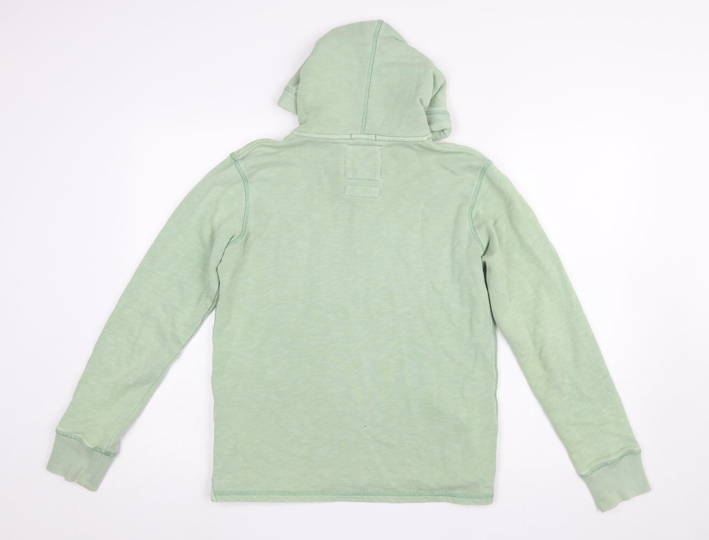 Fat Face Boys Green Hooded Henley Sweatshirt 12-13 Years Cotton Blend
