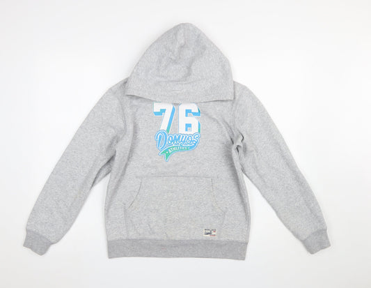 Domyos Boys Grey Pullover Hoodie 14 Years Athletic Graphic Print