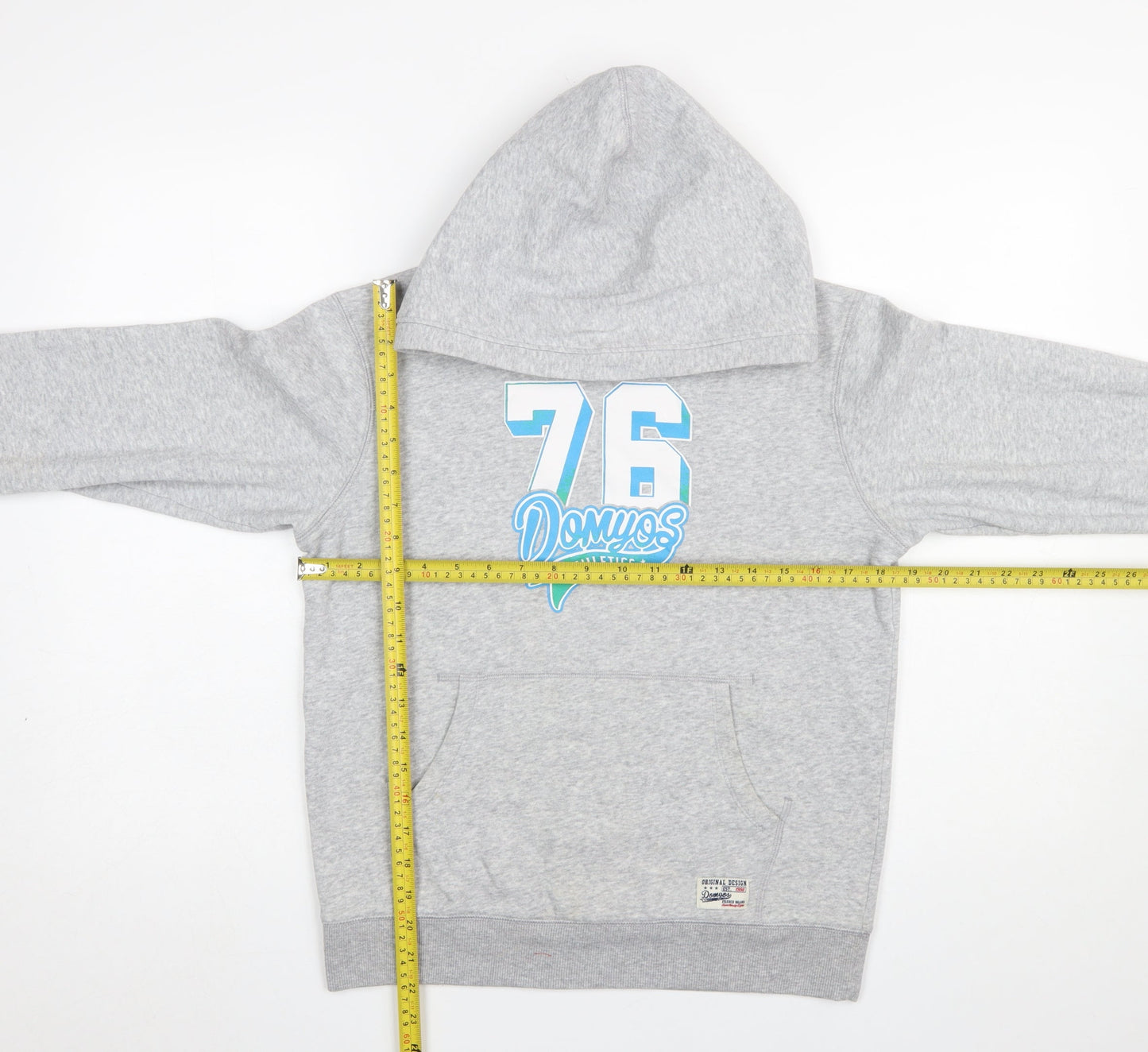 Domyos Boys Grey Pullover Hoodie 14 Years Athletic Graphic Print