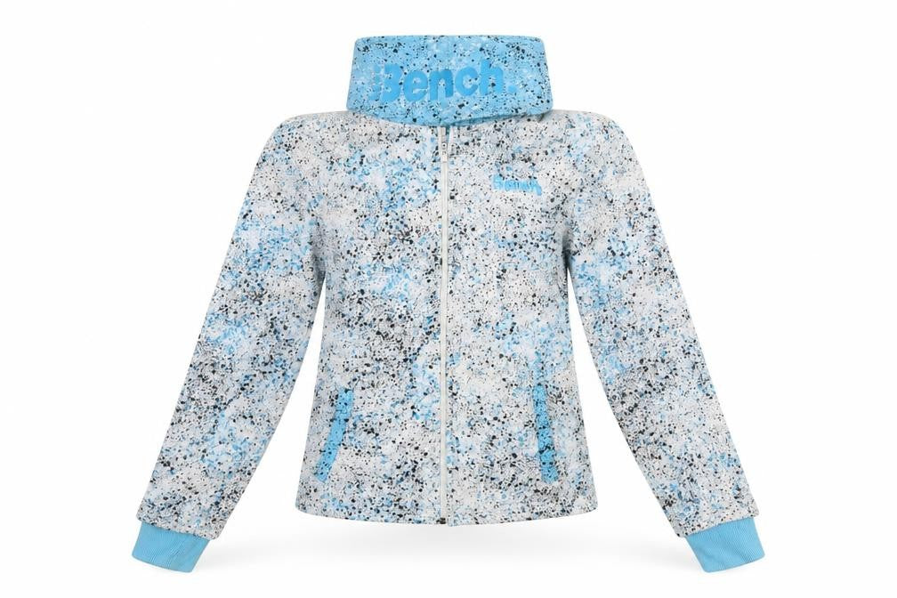 Bench Women Blue White Full Zip Hoodie Jacket Size S
