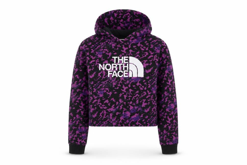 The North Face Girls Purple Camouflage Pullover Hoodie L Youth