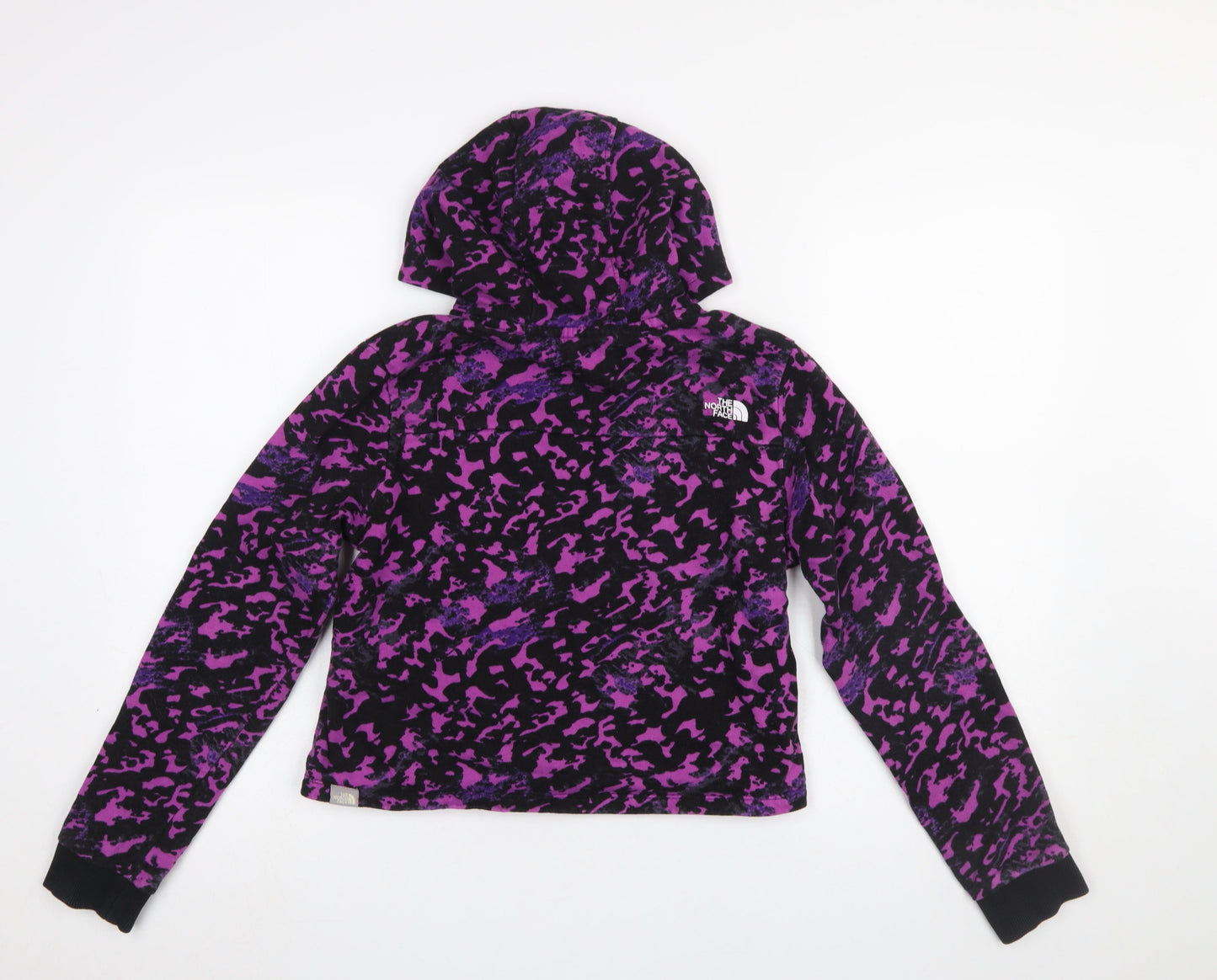 The North Face Girls Purple Camouflage Pullover Hoodie L Youth