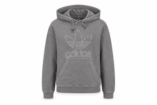 Adidas Women Grey Pullover Hoodie Size 8 Cotton Blend Vintage Logo