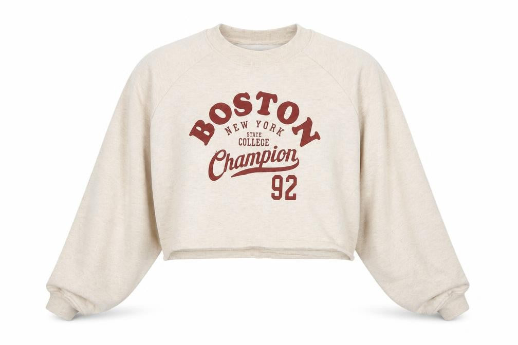 Miss Selfridge Womens Beige Boston Print Pullover Sweatshirt UK 12
