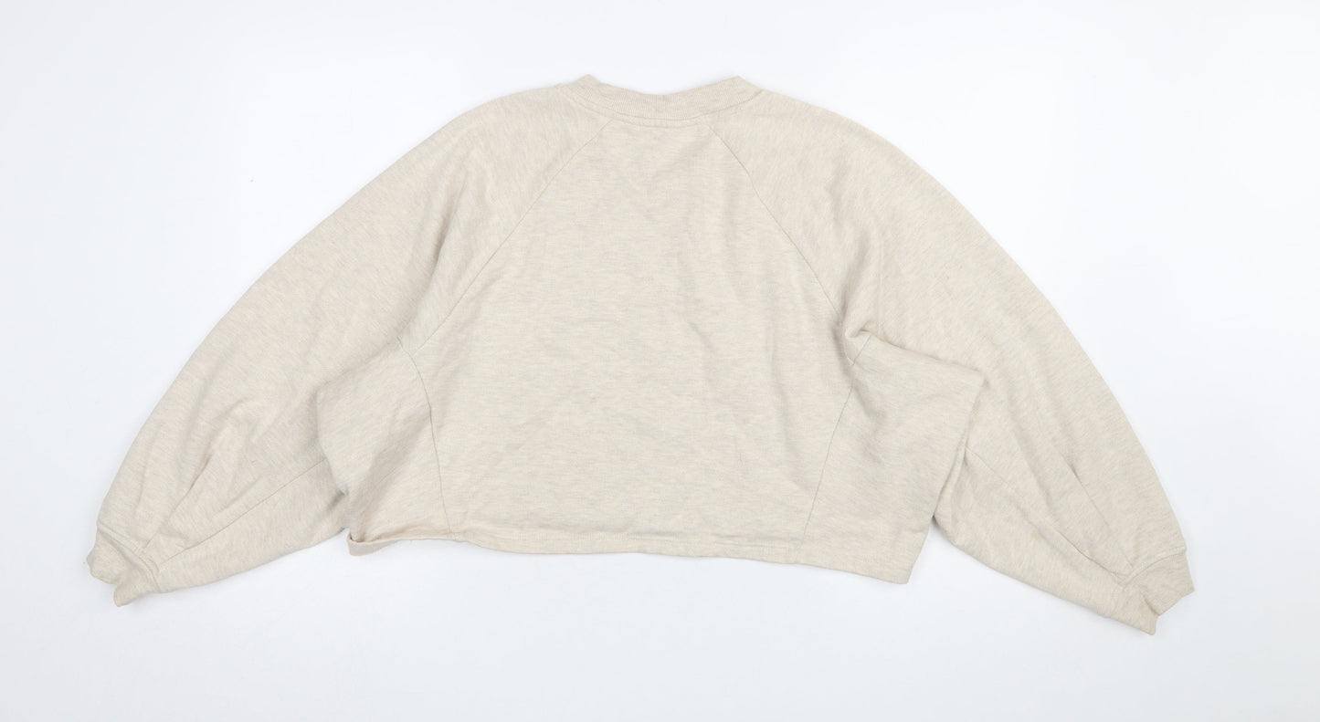 Miss Selfridge Womens Beige Boston Print Pullover Sweatshirt UK 12