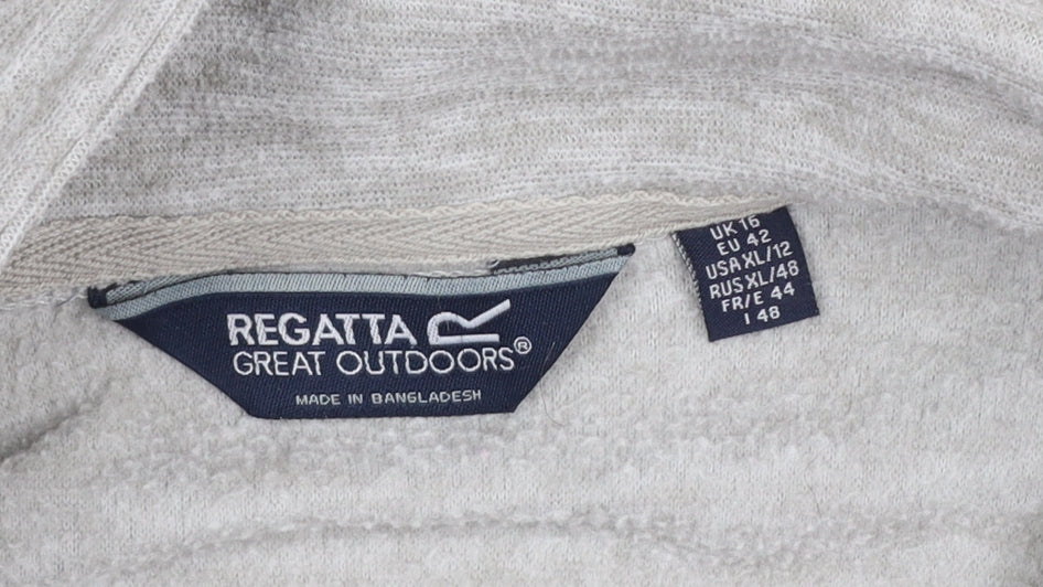 Regatta Great Outdoors Women Grey Fleece Full Zip Jacket UK 16