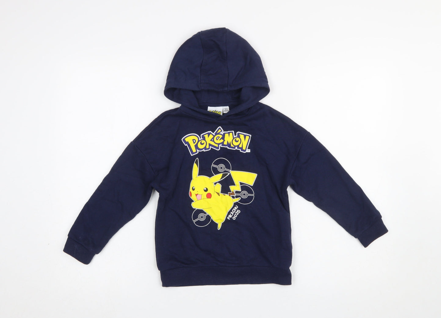 Primark Pokémon Boys Navy Hoodie 5-6 Years Pikachu Graphic Pullover