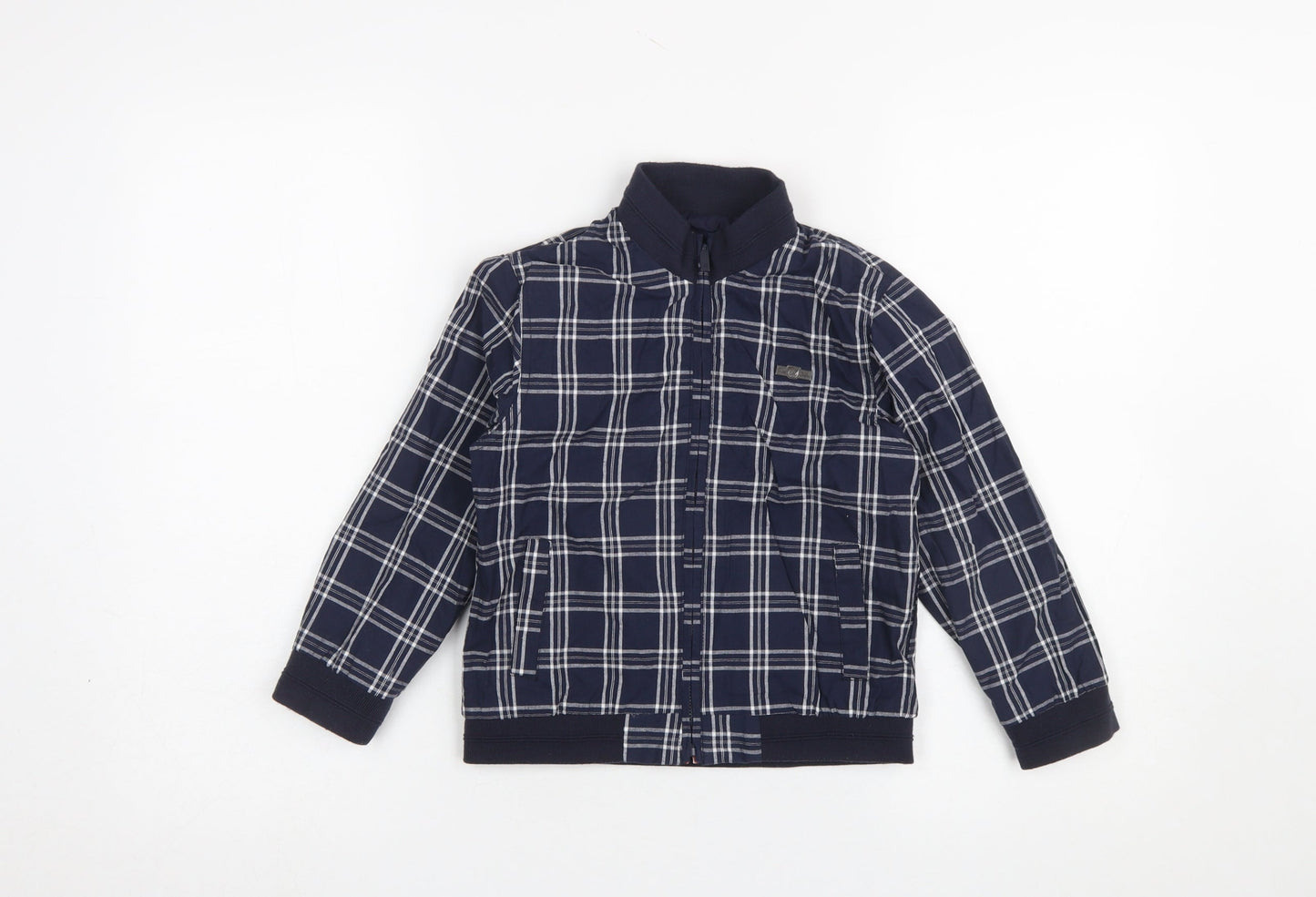 Mayoral Bros Boys Blue Check Reversible Bomber Jacket Size 5 Years