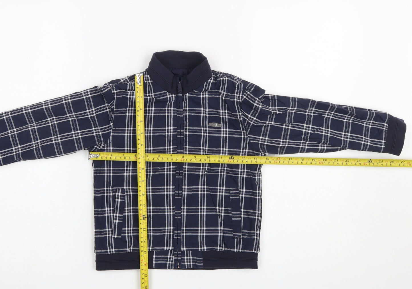 Mayoral Bros Boys Blue Check Reversible Bomber Jacket Size 5 Years