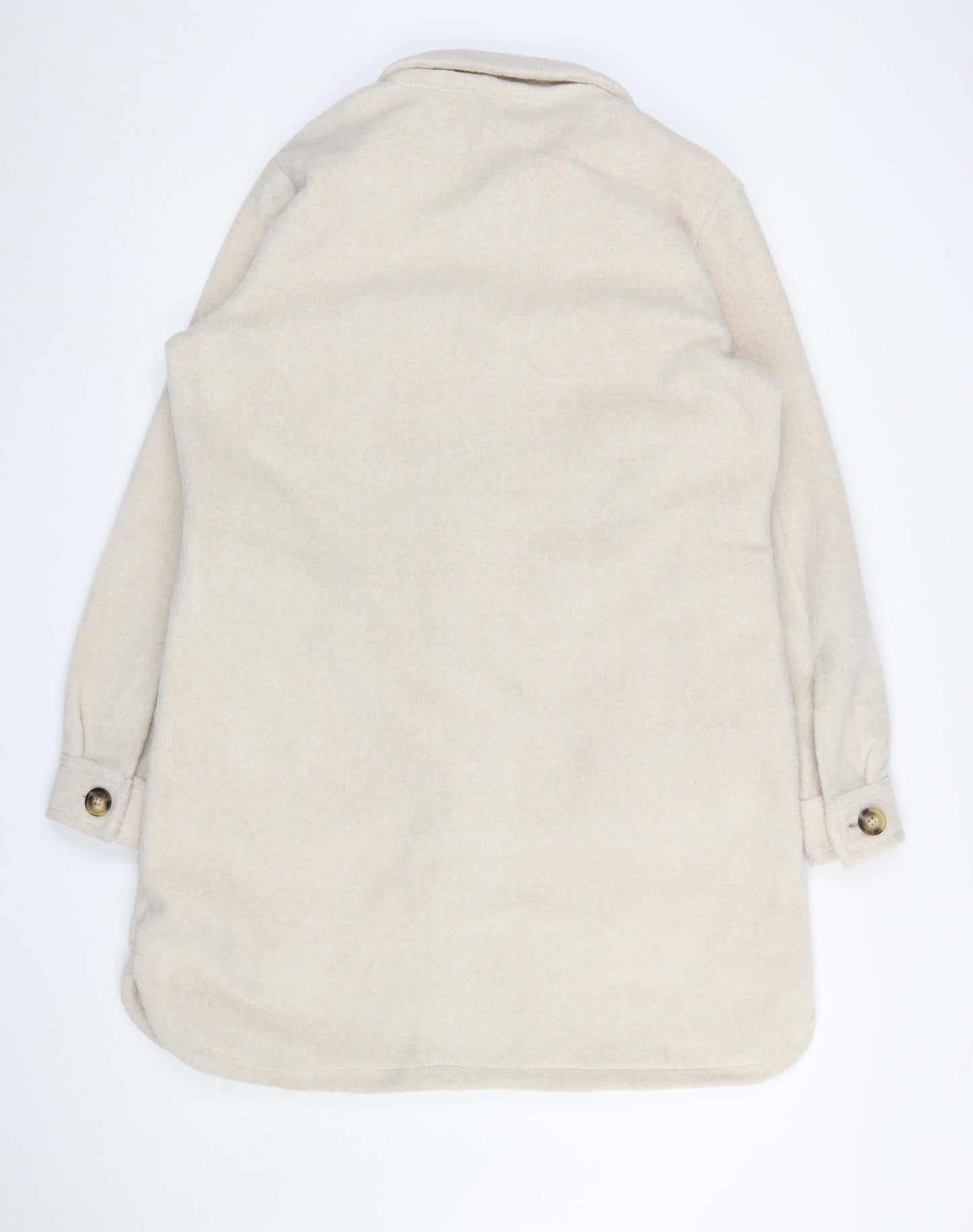 F&F Women Beige Mid-Length Button Overcoat Size M